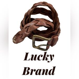 Lucky Brand Vintage Chestnut Braided Leather‎ Belt Size 40